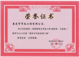 濰坊市市政優(yōu)質(zhì)工程-菜都路